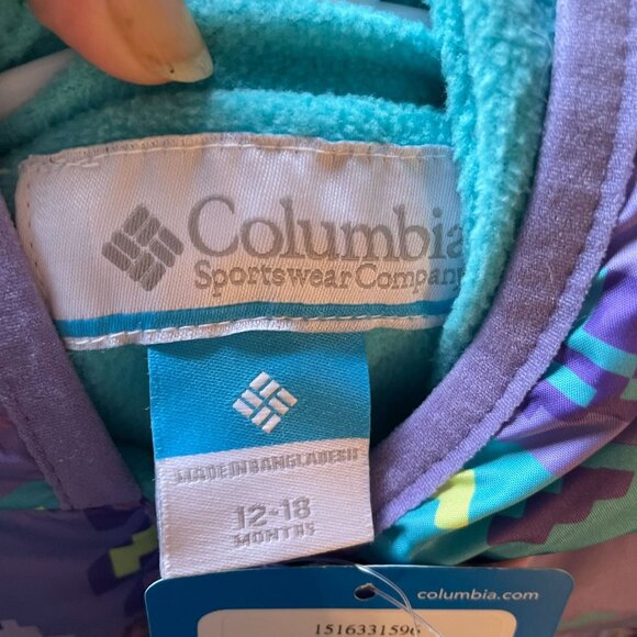 New Columbia Snuggly Bunny Baby Suit 12-18 Months Paisley Purple - Picture 6 of 7